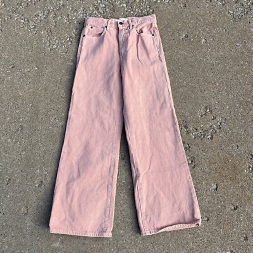Rodebjer Anjelica Editor Dusty Pink Wide Leg Jeans Size 27 Made in Italy